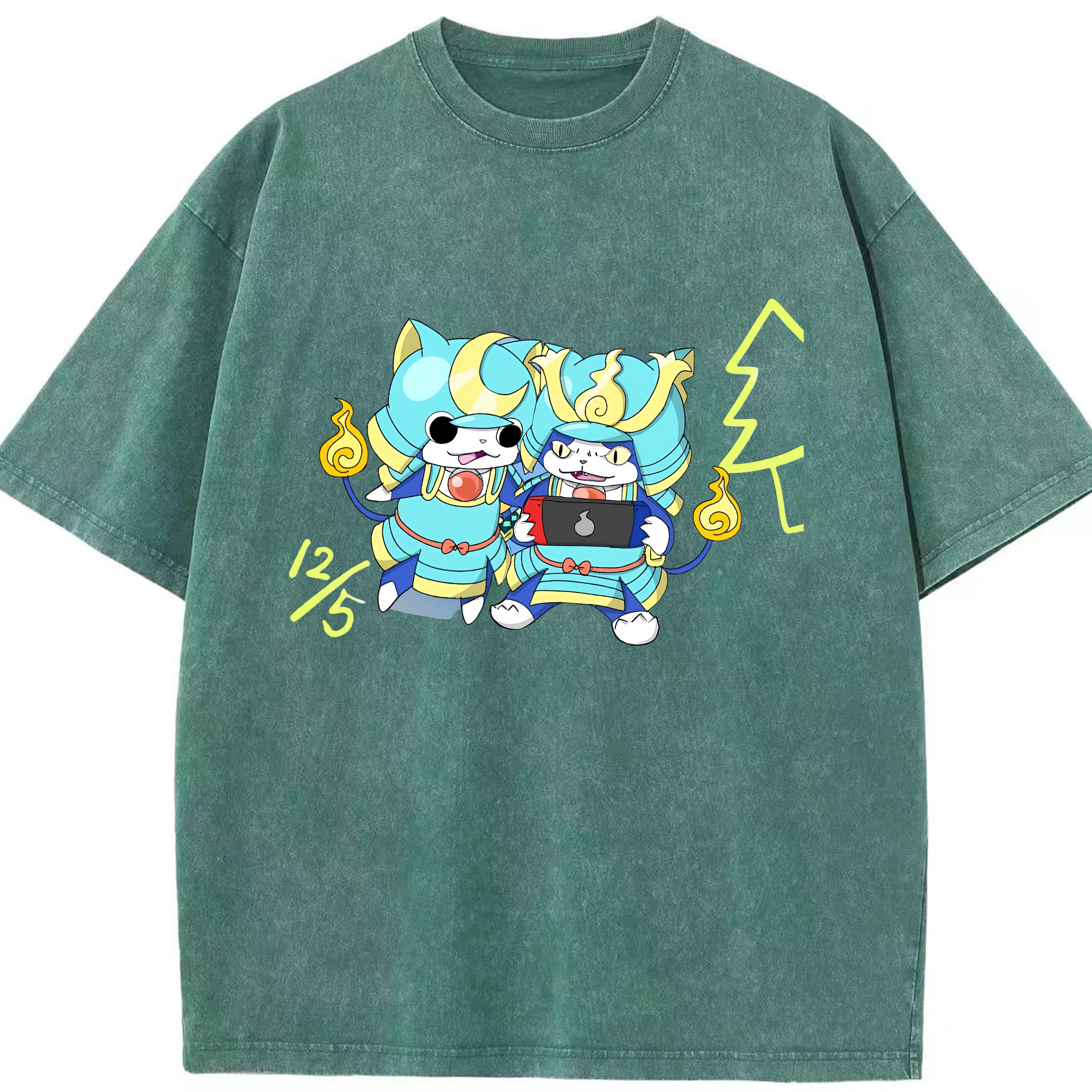 （画像用） 妖怪ウォッチ Yo-kai Watch 綿100% ヴィンテージ風 半袖Tシャツ（フロントプリント）